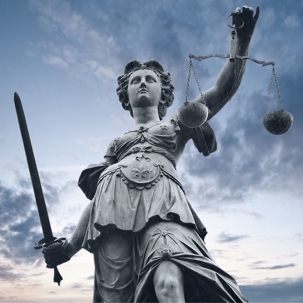 A statue of Lady Justice